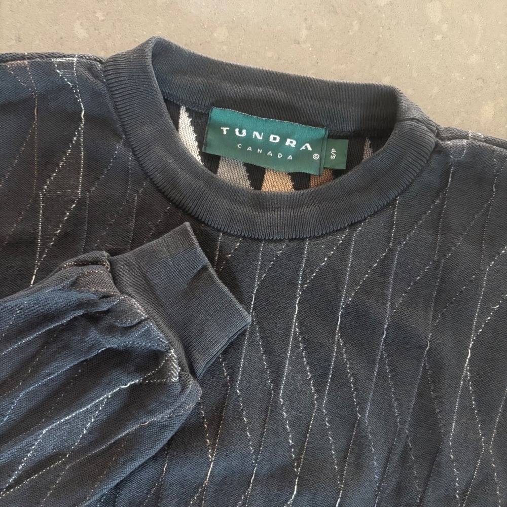 Vtg Tundra Canada Abstract Knit Sweater‎ Biggie Cosby Grandpa 90s Men S Light